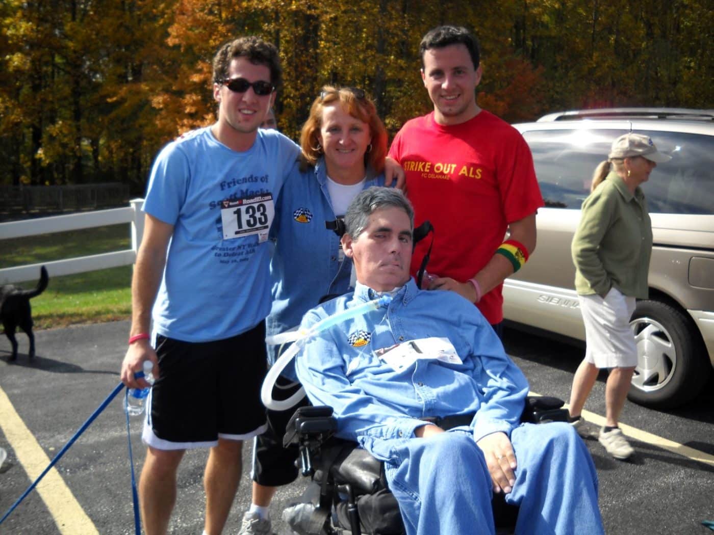 Family poses for a photo at the Scott A. Mackler Memorial 5K Run/Walk.